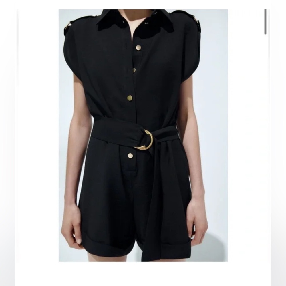 Zara Black Short Jumpsuit - Picture 4 of 9